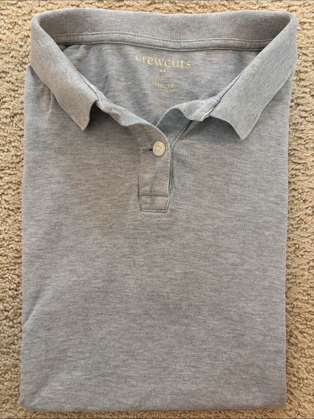 J.Crew Factory Crewcuts Light Gray Polo - Short Sleeve Cotton Blend
